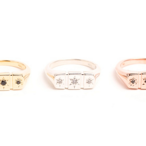 Three Stone Star Ring